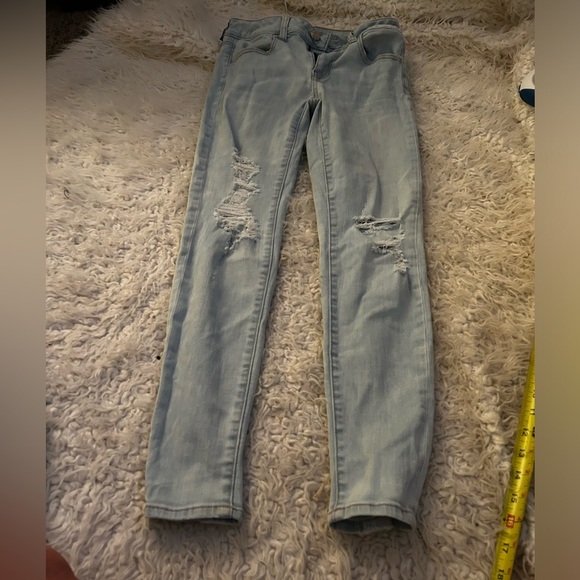 American eagle jeans 4 light washed super stretch distressed - Picture 1 of 5